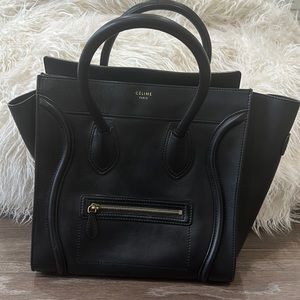 Celine Smooth Calfskin Micro Luggage Black